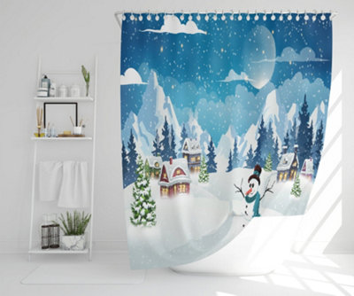 Evening village winter landscape (shower curtain) / Default Title Price Comparisons | Compare The Build