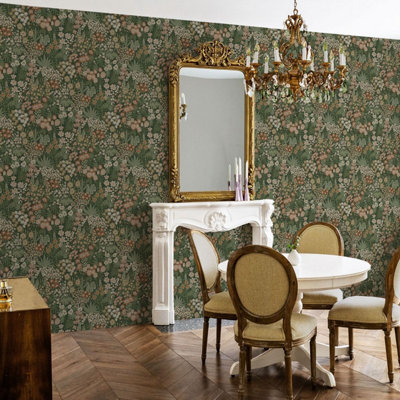 Holden Decor Curious Creatures Emerald Green Wallpaper - 10m X 53cm - Fantasy Animal Print