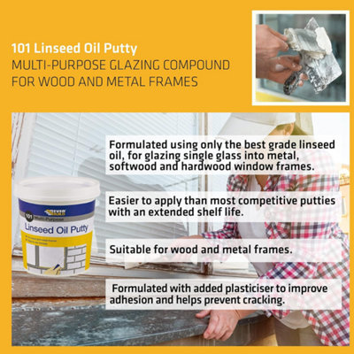 Everbuild 101 Multi-Purpose Linseed Oil Putty, Natural, 2 kg