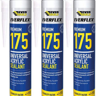 Everbuild 175 Universal Acrylic Sealant Brown 300ml (Pack of 3)