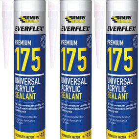 Everbuild 175 Universal Acrylic Sealant Brown 300ml (Pack of 3)
