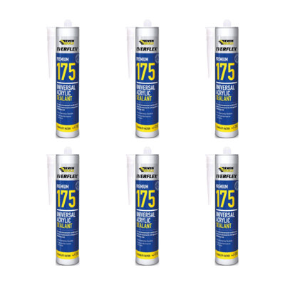 Everbuild 175 Universal Acrylic Sealant White 300ml (Pack Of 6)