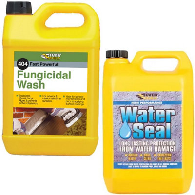 Everbuild 404 Fungicidal Path Drive Wash Algae Remover and 402 Water Seal 5L