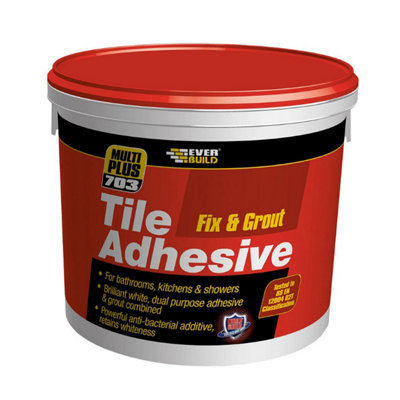 Everbuild 703 Fix and Grout Tile Adhesive Grout Mould Resistant Brilliant White