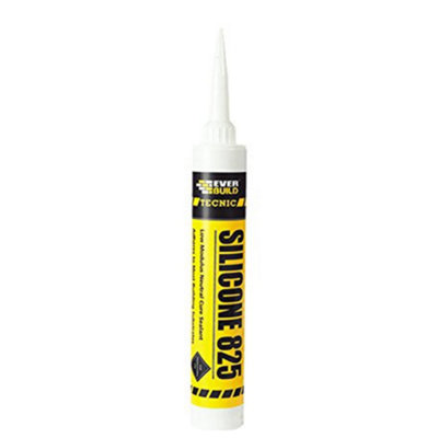 Everbuild 825 Low Modulus Neutral Cure Sealant White - 380ml (Pack of 12)