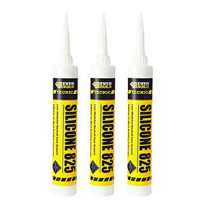 Everbuild 825 Low Modulus Neutral Cure Sealant White - 380ml (Pack of 3)