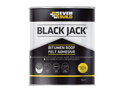Everbuild 90401 Black Jack 904 Bitumen Roof Felt Adhesive 1 litre EVB90401