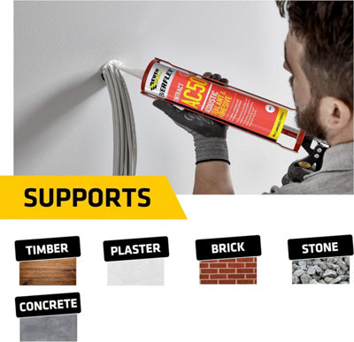 Everbuild AC50 High Strength Acoustic Sealant & Adhesive - 380ml - White (Pack of 12)