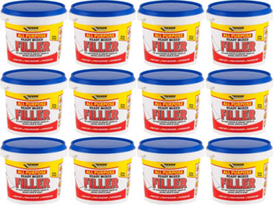 Everbuild All Purpose Ready Mixed Filler, White, 1 kg (Pack of 12)