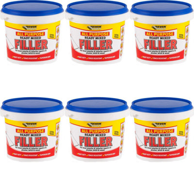 Everbuild All Purpose Ready Mixed Filler, White, 1 Kg (Pack Of 6) | DIY ...