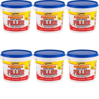 Everbuild All Purpose Ready Mixed Filler, White, 1 kg (Pack of 6)