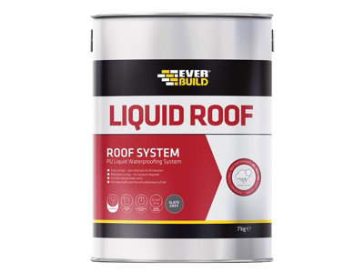 Everbuild AQLIQRFGY7 Aquaseal Liquid Roof Slate Grey 7kg EVBAQLIQRFG7