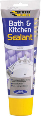 Everbuild Bath and Kitchen Acrylic Sealant, White, 200 ml