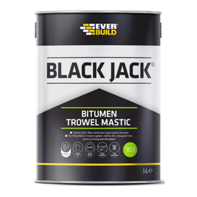 Everbuild Black Jack 903 Bitumen Trowel Mastic Trowellable Bituminous Compound Black 1 Litre