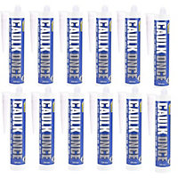 Everbuild Caulk Once Premium Quality Acrylic Caulk, White, 295 ml (Pack of 12)