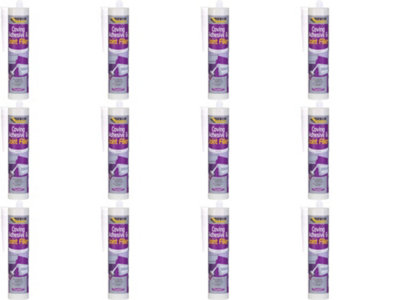 Everbuild COVE-EBD Coving Adhesive and Joint Filler, White, 290 ml (Pack of 12)