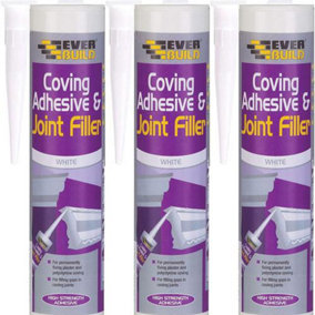 Everbuild COVE-EBD Coving Adhesive and Joint Filler, White, 290 ml (Pack of 3)