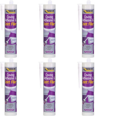 Everbuild COVE-EBD Coving Adhesive and Joint Filler, White, 290 ml (Pack of 6)