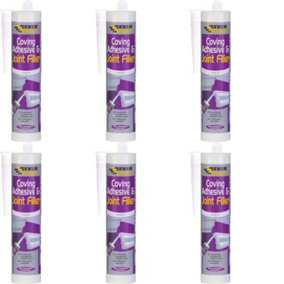 Everbuild COVE-EBD Coving Adhesive and Joint Filler, White, 290 ml (Pack of 6)