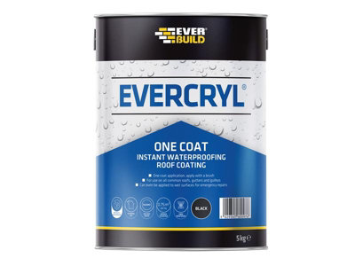 Everbuild EVCBK5 EVERCRYL One Coat Black 5kg EVBEVCBK5