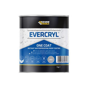 Everbuild EVCGY01 EVERCRYL One Coat Grey 1kg EVBEVCGY01