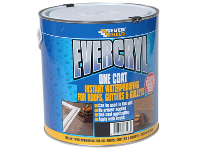 Everbuild EVCRYL5GY EVERCRYL One Coat Grey 5kg EVBEVCRYL5GR