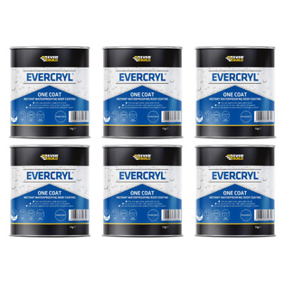 Everbuild Evercryl One Coat Instant Waterproofing Clear 1kg (Pack Of 6)