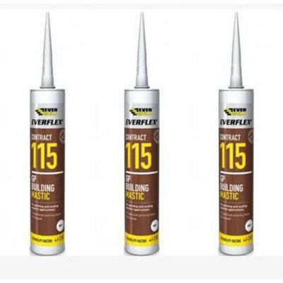 Everbuild Everflex 115 Contract GP Building Mastic, Brown, 285 ml(Pack of 3)