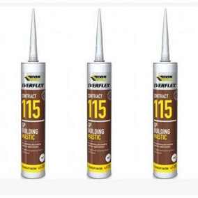 Everbuild Everflex 115 Contract GP Building Mastic, Brown, 285 ml(Pack of 3)
