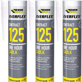 Everbuild Everflex 125 One Hour Caulk, Brown, 300 ml 125BN(n) (Pack of 3)