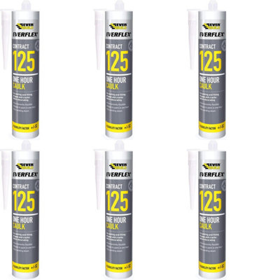 Everbuild Everflex 125 One Hour Caulk, Brown, 300 ml (Pack of 6)