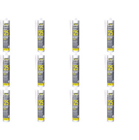 Everbuild Everflex 125 One Hour Caulk, White, 300 ml 125C3(n) (Pack of 12)