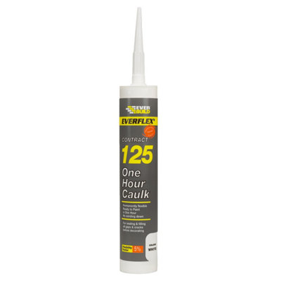 Everbuild Everflex 125 One Hour Caulk, White, 300 ml