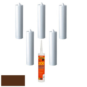 Everbuild Everflex 200 Contractors LMA Silicone Brown 295ml Size Pack of 6