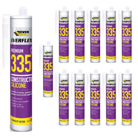 Everbuild Everflex 335 Premium Construction Silicone Sealant Toffee 295 ml (Pack Of 12)