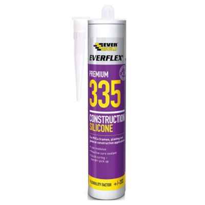 Everbuild Everflex 335 Premium Construction Silicone Sealant Toffee 295 ml (Pack Of 12)
