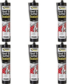 Everbuild Everflex Roof and Gutter Sealant, Black, 300ml (Pack of 6)