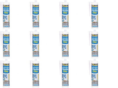 Everbuild Flexible Decorators Filler, White, 290 ml FLEX(n) (Pack of 12