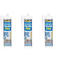 Everbuild Flexible Decorators Filler, White, 290 ml   FLEX (Pack of 3)