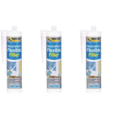 Everbuild Flexible Decorators Filler, White, 290 ml FLEX (Pack of 3