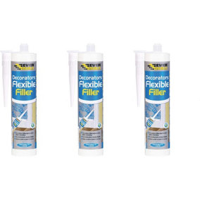 Everbuild Flexible Decorators Filler, White, 290 ml   FLEX (Pack of 3)