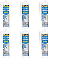 Everbuild Flexible Decorators Filler, White, 290 ml   FLEX (Pack of 6)