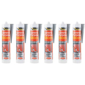 Everbuild General Purpose Silicone Sealant Grey 280ml (Pack Of 6)