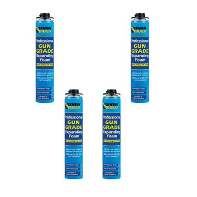Everbuild Gun Grade Expanding Foam Gap Filler 750ml PACK OF 4 EVGF7