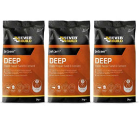 Everbuild Jetcem Deep Rapid Repair Sand and Cement, Grey, 2 kg (Pack Of 3)