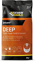 Everbuild Jetcem Deep Rapid Repair Sand and Cement, Grey, 2 kg