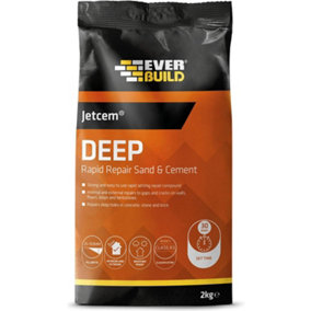 Everbuild Jetcem Deep Rapid Repair Sand and Cement, Grey, 2 kg