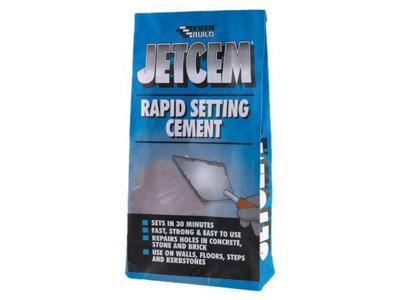 Everbuild Jetcem Rapid Set Cement 12Kg - 4 Convenient 3Kg Packs for Quick Repairs