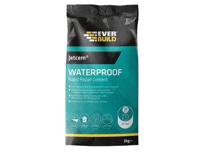 Everbuild JETWAT3 Jetcem Waterproofing Rapid Set Cement (Single 3kg Pack) EVBJETWAT3