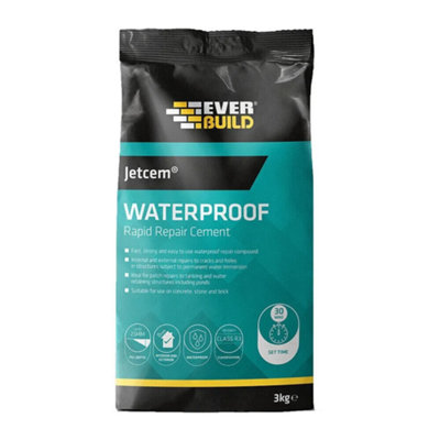 Everbuild JETWAT3 Jetcem Waterproofing Rapid Set Cement (Single 3kg Pack) EVBJETWAT3